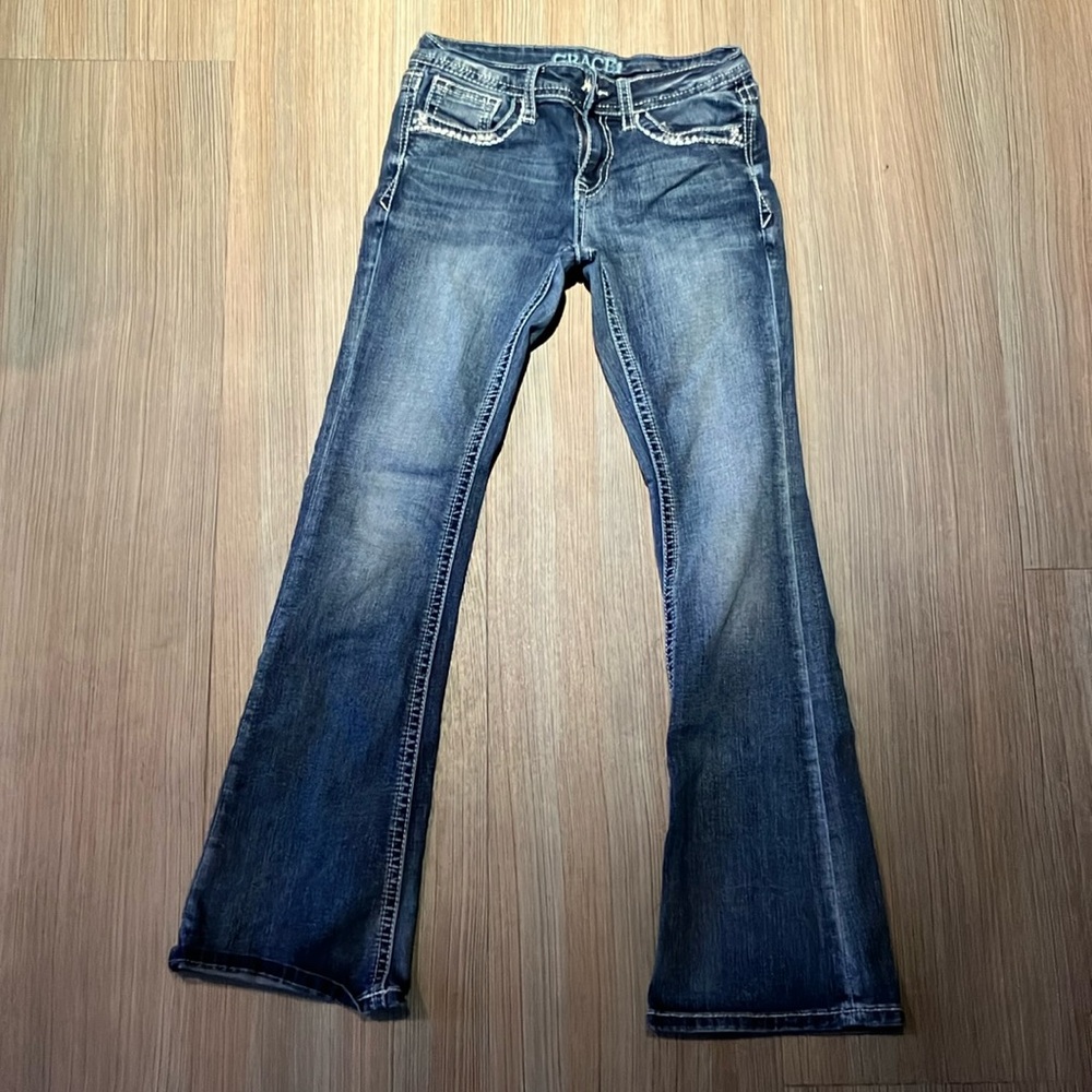 Grace Blue Boot Cut Jeans Classic Style